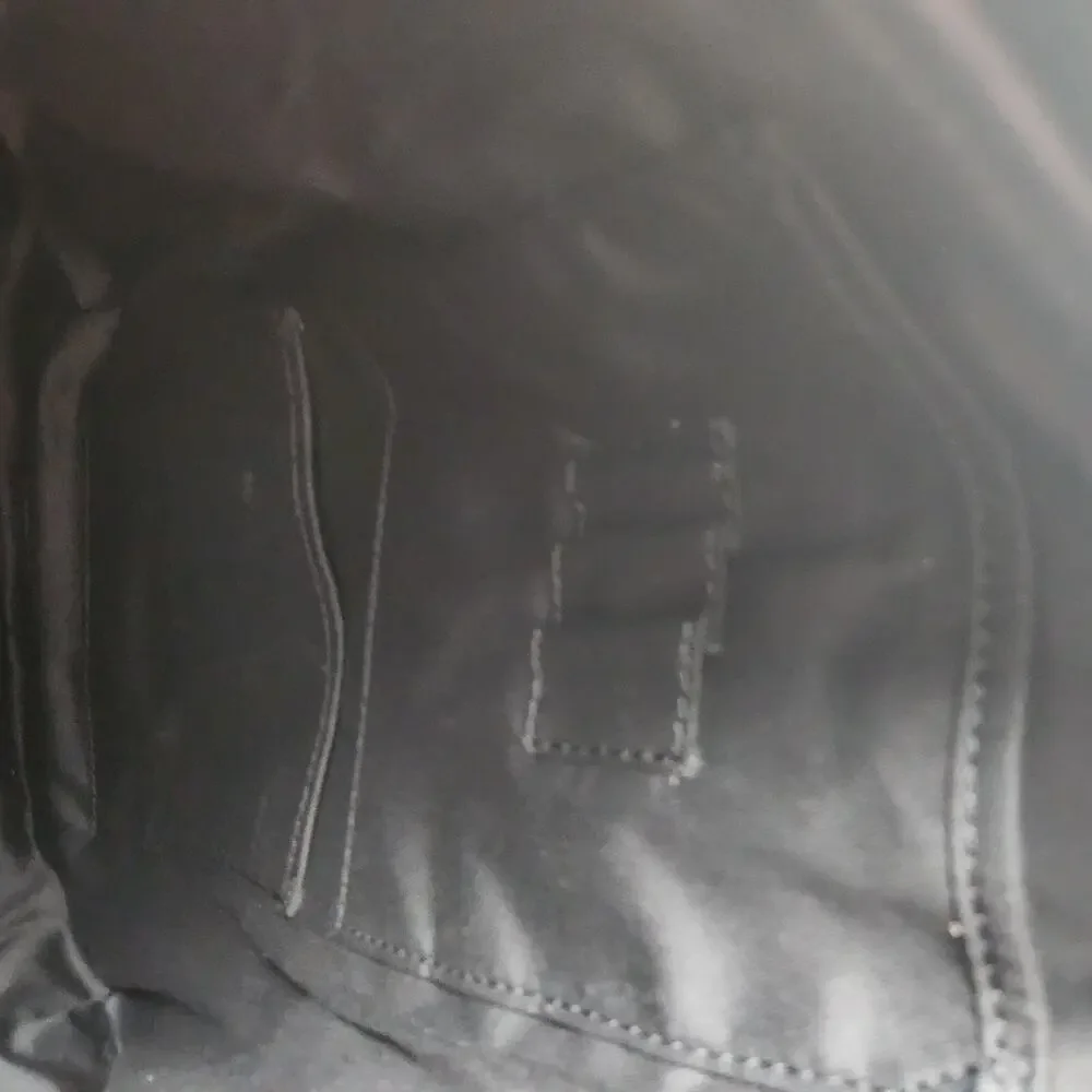 NWT Fossil Rucksack Black Emerson Leather Woven Canvas Straps Tassel Drawstring